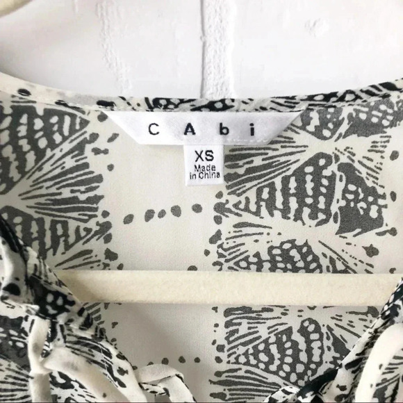 Cabi Beatnik Cream/Black Sheer Tunic XS - Picture 5 of 6